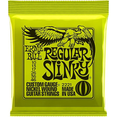 Струни для електрогітари 6 шт Ernie Ball 2221 Regular Slinky Nickel Wound 10/46