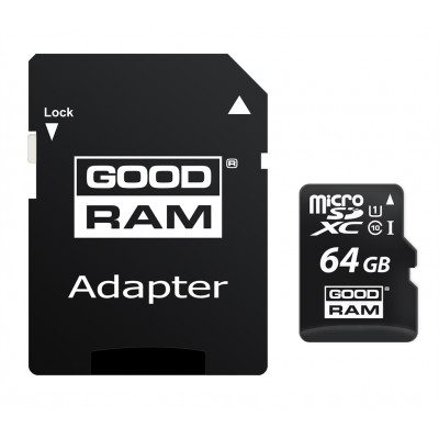 Карта пам'яті MicroSDXC 64GB UHS-I Class 10 Goodram + SD-adapter (M1AA-0640R12)