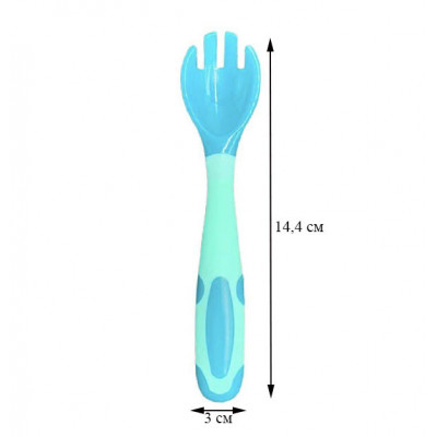 Набір 2 в 1 Термочутлива ложка/вилка, що змінює форму 14,4 х 3 см, Бірюзовий (n-1366)