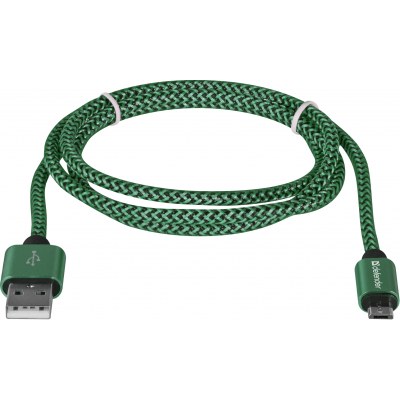 Кабель Defender USB08-03T USB(AM)-MicroBM 1.0m Green (87804) (6488843)