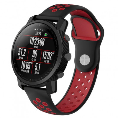 Ремінець BeWatch sport-style для Xiaomi Amazfit Stratos Чорно-Червоний (1020113.2)