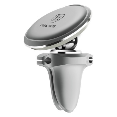 Магнітний автотримач для телефону Baseus Magnetic Air Vent Car Mount SUGX-A0S Сріблястий (5485400704)