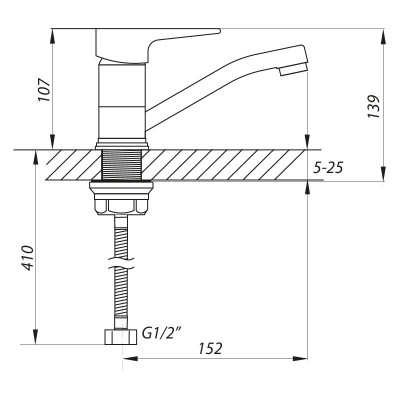 Змішувач для умивальника ZERIX SOP4-B 045 (ZX3070)