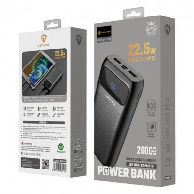 Зовнішній акумулятор Power Bank Lenyes PX298D 20000mAh