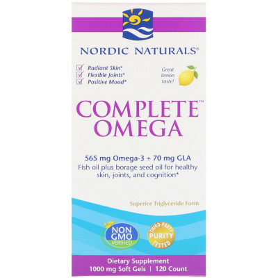 Омега комплекс із лимоном Nordic Naturals Complete Omega Lemon 1000 мг 120 гелевих капсул (NOR02770)