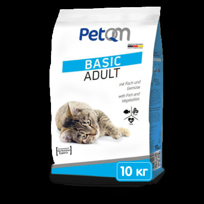 Корм для котів PetQM Basic Adult з рибою та овочами 10 кг