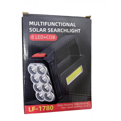 Ліхтар переносний RIAS LF-1780 8LED+COB із сонячною панеллю Black (3_03152)