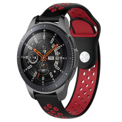 Ремінець 22мм BeWatch sport-style Samsung Galaxy Watch 46 мм | Samsung Gear S3 Чорно-Червоний (1020113)