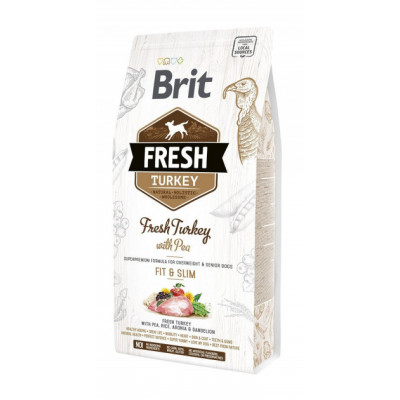 Сухий корм для дорослих собак похилого віку Brit Fresh Turkey Pea Light Fit Slim 2.5 кг