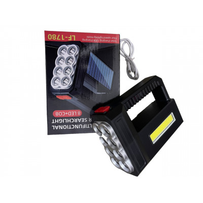 Ліхтар переносний RIAS LF-1780 8LED+COB із сонячною панеллю Black (3_03152)