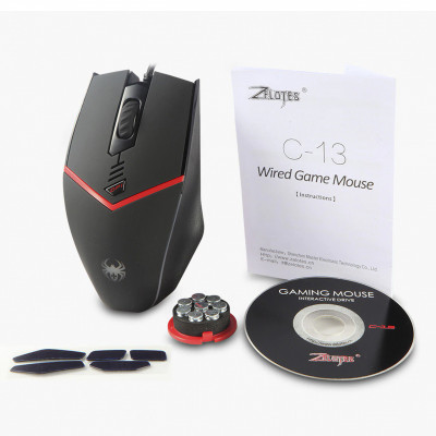 Миша комп'ютерна Zelotes C-13 Gaming Optical Mouse Чорно-червона (3216-9373)