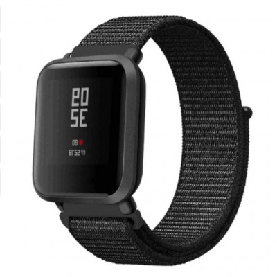 Ремінець BeWatch нейлоновий липучка для Xiaomi Amazfit Bip Чорний (1011301)