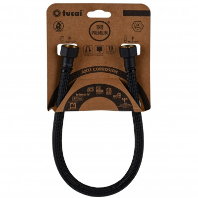 Шланг водяний TUCAI TAQ PREMIUM GRIF 1/2″x1/2″ BВ 0,3м.АНТИКОР. ACB HG-1212-300 (Чорний Мат) 209968