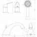 Змішувач для ванни 139145-BM-TRES монтаж на ванну на три виходи