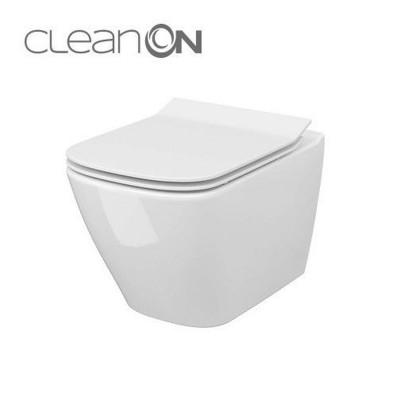 CET Cersanit В220 CITY SQUARE CLEAN ON підвісний з кришкою дюропласт ліфт CET Cersanit В220 CITY SQUARE CLEAN ON підвісний з кришкою дюропласт ліфт