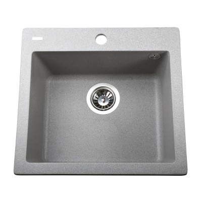 Гранітна мийка Globus Lux AOSTA сіiрий камiнь 490x455мм-А0005