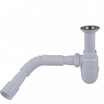 Сифон OPTIMUM 1 1/2″*40 для умивальника та мийки з литим випуском та гофротрубою 40*40/50 OPTI-11043 Сифон OPTIMUM 1 1/2″*40 для умивальника та мийки з литим випуском та гофротрубою 40*40/50 OPTI-11043