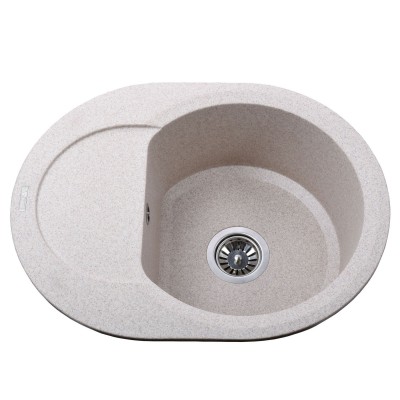 Гранітна мийка Globus Lux MORAINE мигдаль 600х470мм-А0008 Гранітна мийка Globus Lux MORAINE мигдаль 600х470мм-А0008