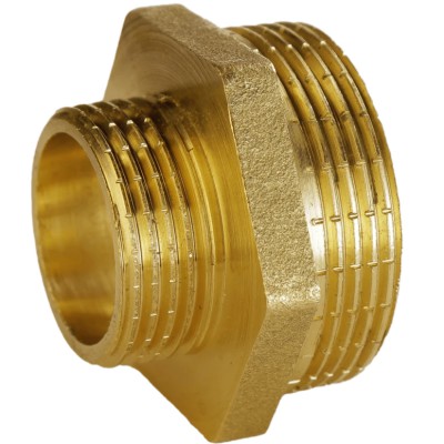 Ніпель редукційний 1 1/2″х 1″ЗЗ латунний А0509А Ніпель редукційний 1 1/2″х 1″ЗЗ латунний А0509А