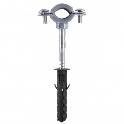 Хомут в зборi CR 3/8″ (16-19мм) з гвинтом-шурупом 8*80 та дюбелем в уп., сірий Хомут в зборi CR 3/8″ (16-19мм) з гвинтом-шурупом 8*80 та дюбелем в уп., сірий