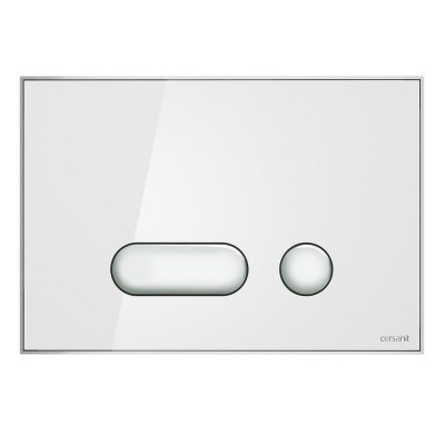 Кнопка змиву Cersanit INTERA біле скло