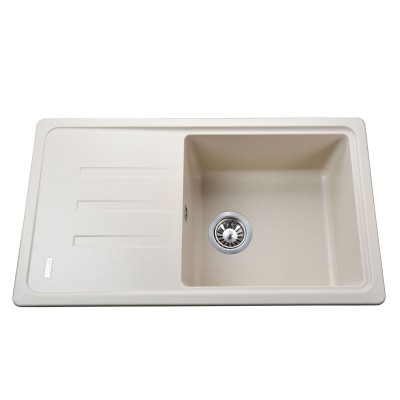 Гранітна мийка Globus Lux LUGANO слонова кiстка 780х435мм Гранітна мийка Globus Lux LUGANO слонова кiстка 780х435мм