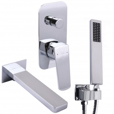 Змішувач для ванни вбудований TOPAZ LEXI TLG 21202-H21 2 виходи, лійка ручна, вилив 190мм Змішувач для ванни вбудований TOPAZ LEXI TLG 21202-H21 2 виходи, лійка ручна, вилив 190мм