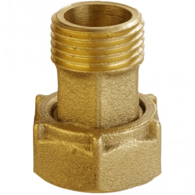 Штуцер для побутової техніки латунний 1/2″ВР х 3/8″ЗР без резинової прокладки Б2705КА