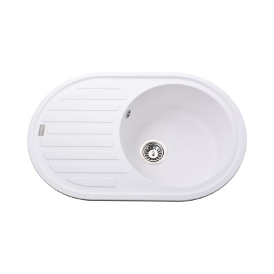 Гранітна мийка Globus Lux OHARA білий 770х500мм-А0007 Гранітна мийка Globus Lux OHARA білий 770х500мм-А0007