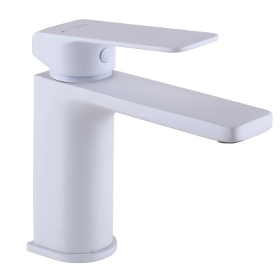 Змішувач для умивальника TOPAZ ODISS TO 18221-H52-WW на гайці, Білий матовий ,шланги TAQ-M1055,D35 Змішувач для умивальника TOPAZ ODISS TO 18221-H52-WW на гайці, Білий матовий ,шланги TAQ-M1055,D35