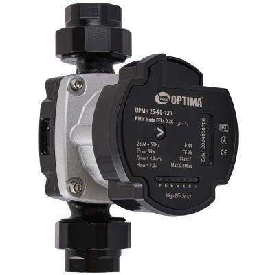 Насос циркуляційний енергоощадний Optima PRIME UPMH 25-90AUTO 130мм + гайки Насос циркуляційний енергоощадний Optima PRIME UPMH 25-90AUTO 130мм + гайки