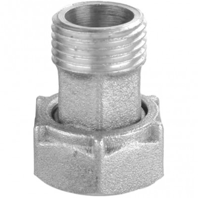 Штуцер для побутової техніки нікельований 1/2″ВР х 3/8″ЗР без резинової прокладки Б2705КА(нк)