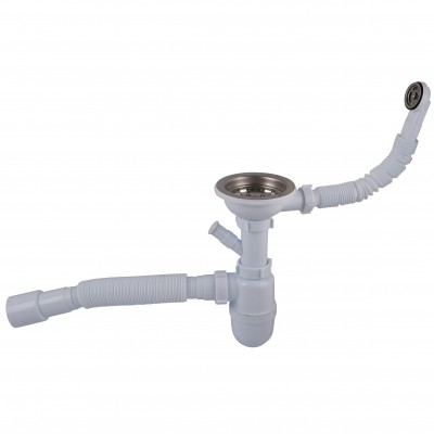 Сифон OPTIMUM 31/2″*40 для мийки з відведенням для прал маш, з круглим гнучким переливом та гнучкою трубою 40х40/50 OPTI-27243 Сифон OPTIMUM 31/2″*40 для мийки з відведенням для прал маш, з круглим гнучким переливом та гнучкою трубою 40х40/50 OPTI-27243