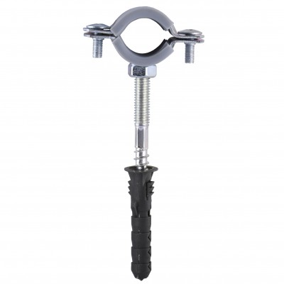 Хомут в зборi CR 1/2″ (20-23мм) з гвинтом-шурупом 8*80 та дюбелем в уп., сірий Хомут в зборi CR 1/2″ (20-23мм) з гвинтом-шурупом 8*80 та дюбелем в уп., сірий