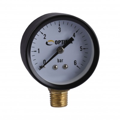 Манометр 6 атм. 60 мм нижнє під'єднання сталевий корпус Манометр 6 атм. 60 мм нижнє під'єднання сталевий корпус