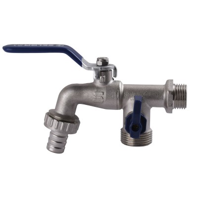 Кран SELBA кульовий для поливу подвійний 1/2″x3/4″x1/2″ SL4086