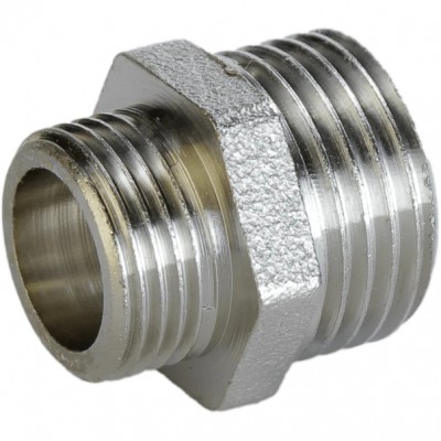 Ніпель редукційний 1/2″х3/8″ЗЗ нікельований А0542А(нк) Ніпель редукційний 1/2″х3/8″ЗЗ нікельований А0542А(нк)