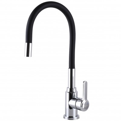 Змішувач для кухні DOMINO ELLIPSE DCC-203L-BLACK гофровилив Чорний,,На Гайці
