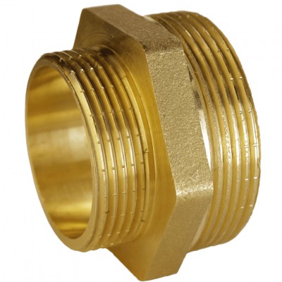 Ніпель редукційний 2″х1 1/2″ЗЗ латунний А0545А Ніпель редукційний 2″х1 1/2″ЗЗ латунний А0545А