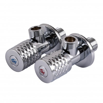 !!Набір кранів кутових кераміка PROFESSIONAL EXCLUSIVE 1/2″X1/2″ 9999 CHROME (1уп.)