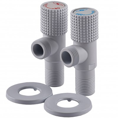 !!Набір кранів кутових кераміка SOLOMON EXCLUSIVE 1/2″X1/2″ 9889 WW (White/White) (комплект2шт.)