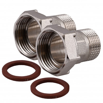 Комплект штуцерів 1″х3/4″ВЗ нікельований NU543B OPTIMUM