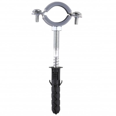Хомут в зборi CR 3/4″ (25-30мм) з гвинтом-шурупом 8*80 та дюбелем в уп., сірий Хомут в зборi CR 3/4″ (25-30мм) з гвинтом-шурупом 8*80 та дюбелем в уп., сірий
