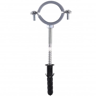 Хомут в зборi CR 1 1/4″ (42-47мм) з гвинтом-шурупом 8*80 та дюбелем в уп., сірий Хомут в зборi CR 1 1/4″ (42-47мм) з гвинтом-шурупом 8*80 та дюбелем в уп., сірий