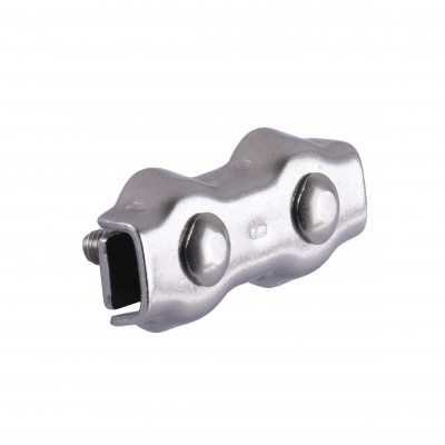 Затискач для тросу нерж. 4 мм, подвійний Затискач для тросу нерж. 4 мм, подвійний