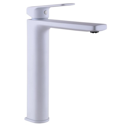 Змішувач для умивальника TOPAZ ODISS TO 18203-H52-WW високий, Білий Мат.,шланги TAQ-M1055,D25 Змішувач для умивальника TOPAZ ODISS TO 18203-H52-WW високий, Білий Мат.,шланги TAQ-M1055,D25