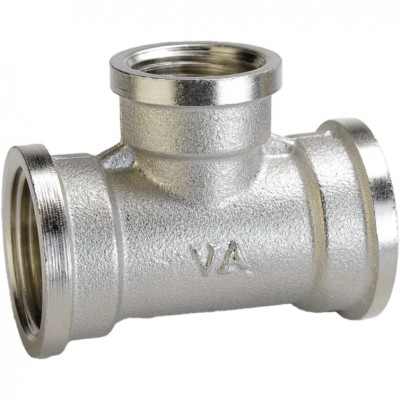 Трійник редукційний 3/4″х1/2″х3/4″ВВВ нікельований А0212А(нк)