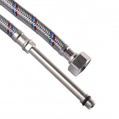 Шланг для змішувача Solomon (нерж.) М8х1/2″ 0,6м HY6201A LONG-штуцер 70мм SH2006 Шланг для змішувача Solomon (нерж.) М8х1/2″ 0,6м HY6201A LONG-штуцер 70мм SH2006