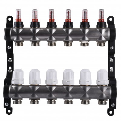 Колектор нержавіюча сталь з вимірювачем витрат ЕСО 001N 1″ x6 Колектор нержавіюча сталь з вимірювачем витрат ЕСО 001N 1″ x6