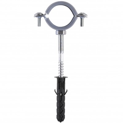 Хомут в зборi CR 1″ (32-37мм) з гвинтом-шурупом 8*80 та дюбелем в уп., сірий Хомут в зборi CR 1″ (32-37мм) з гвинтом-шурупом 8*80 та дюбелем в уп., сірий